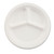 Paper Dinnerware, 3-Compartment Plate, 10.25" Dia, White, 500/carton - HUH21204CT