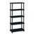 Rough N Ready Open Storage System, Five-Shelf, Blow-Molded Hdpe, 36 X 18 X 74, Black - ICE20851