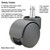 Safety Casters,oversize Neck, Nylon, B Stem, 110 Lbs/caster, 5/set - MAS64235