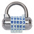 Password Plus Combination Lock, Hardened Steel Shackle, 2 1/2" Wide, Silver - MLK1534D