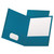 Linen Finish Twin Pocket Folders, 100-Sheet Capacity, 11 X 8.5, Teal, 25/box - OXF53442