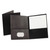 Twin-Pocket Folder, Embossed Leather Grain Paper, 0.5" Capacity, 11 X 8.5, Black, 25/box - OXF57506