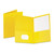 Twin-Pocket Folder, Embossed Leather Grain Paper, 0.5" Capacity, 11 X 8.5, Yellow, 25/box - OXF57509