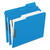 Colored Folders With Two Embossed Fasteners, 1/3-Cut Tabs, Letter Size, Blue, 50/box - PFX21301