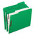 Colored Folders With Two Embossed Fasteners, 1/3-Cut Tabs, Letter Size, Green, 50/box - PFX21329
