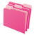 Interior File Folders, 1/3-Cut Tabs, Letter Size, Pink, 100/box - PFX421013PIN