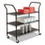 Wire Utility Cart, Three-Shelf, 43.75w X 19.25d X 40.5h, Black - SAF5338BL