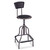 Diesel Industrial Stool With Back, Supports Up To 250 Lb, 22" To 27" Seat Height, Pewter - SAF6664