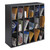 Wood Mail Sorter With Adjustable Dividers, Stackable, 18 Compartments, Black - SAF7765BL
