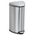 Step-On Waste Receptacle, Triangular, Stainless Steel, 7 Gal, Chrome/black - SAF9686SS