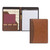 Two-Tone Padfolio With Spine Accent, 10 3/5w X 14 1/4h, Polyurethane, Tan/brown - SAM71656
