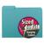 Interior File Folders, 1/3-Cut Tabs, Letter Size, Aqua, 100/box - SMD10235