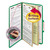 Six-Section Pressboard Top Tab Classification Folders With Safeshield Fasteners, 2 Dividers, Legal Size, Green, 10/box - SMD19033