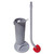 Ergo Toilet Bowl Brush Complete: Wand, Brush Holder And Two Heads, Gray - UNGBBWHR