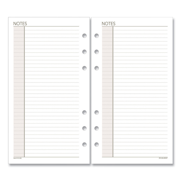 Lined Notes Pages For Planners/organizers, 6.75 X 3.75, White Sheets, Undated - AAG013200