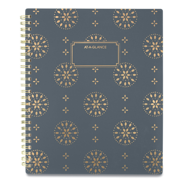 Badge Medallion Weekly/monthly Planner, Badge Medallion Artwork, 8.5 X 5.5, Gray/gold Cover, 13-Month (jan-Jan): 2022-2023 - AAG1565M805