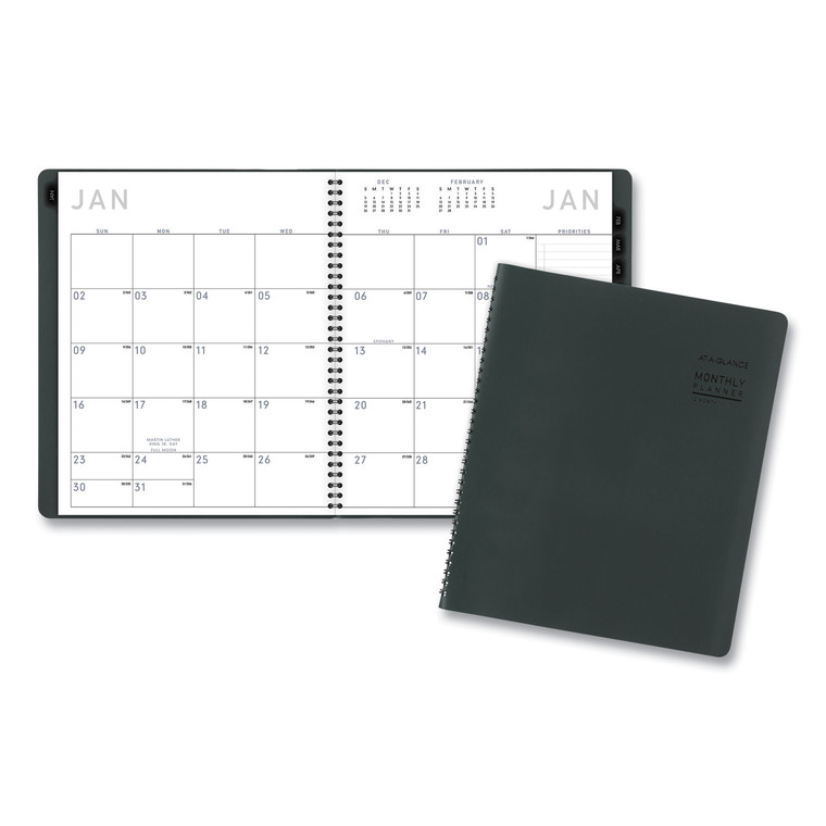 Contemporary Monthly Planner, 11 X 9, Forest Green Cover, 12-Month (jan To Dec): 2022 - AAG70250X61