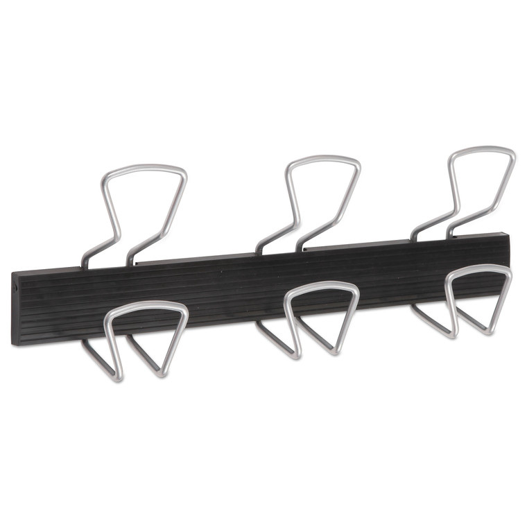 Wall-Mount Coat Hooks, Metal, Silver, 22 Lb, 18.11" X 2.95" X 6.45" - ABAPMPRO3M