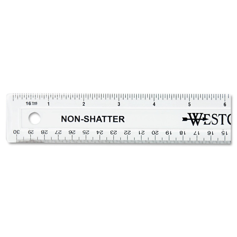 Non-Shatter Flexible Ruler, Standard/metric, 12" Long, Plastic, Clear - ACM13862