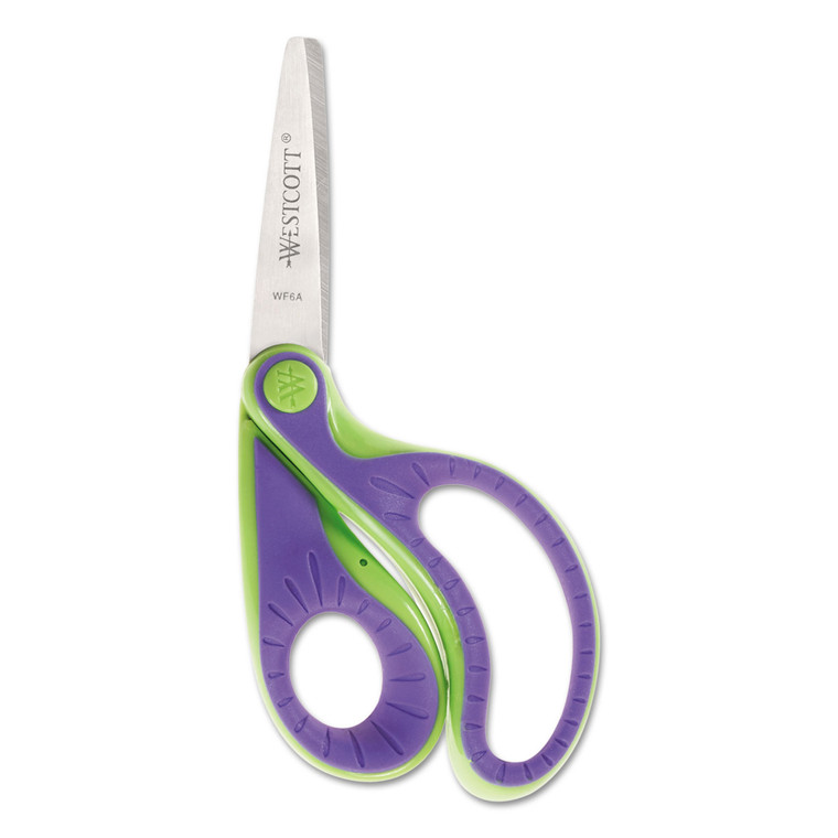 Ergo Jr. Kids' Scissors, Pointed Tip, 5" Long, 1.5" Cut Length, Randomly Assorted Straight Handles - ACM16671