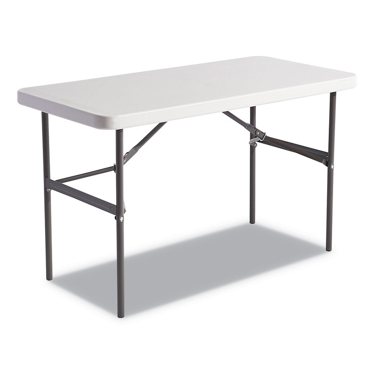Banquet Folding Table, Rectangular, Radius Edge, 48 X 24 X 29, Platinum/charcoal - ALE65603