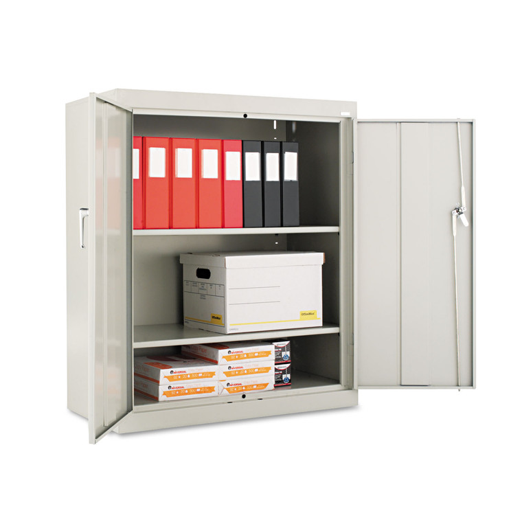 Assembled 42" High Heavy-Duty Welded Storage Cabinet, Two Adjustable Shelves, 36w X 18d, Light Gray - ALECM4218LG
