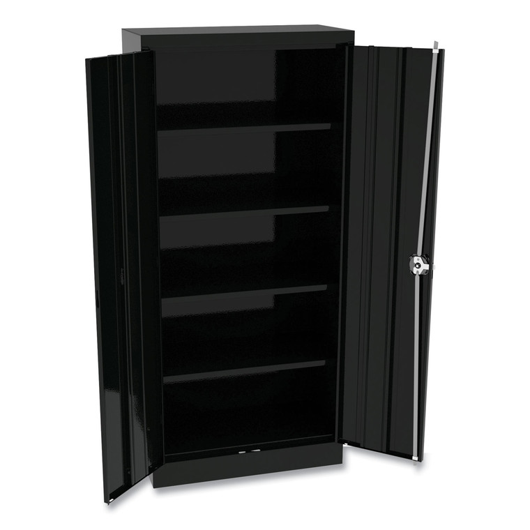 Space Saver Storage Cabinet, Four Fixed Shelves, 30w X 15d X 66h, Black - ALECM6615BK