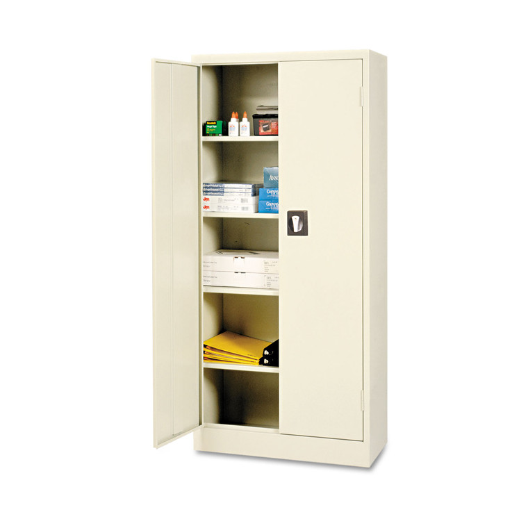 Space Saver Storage Cabinet, Four Shelves, 30w X 15d X 66h, Putty - ALECM6615PY