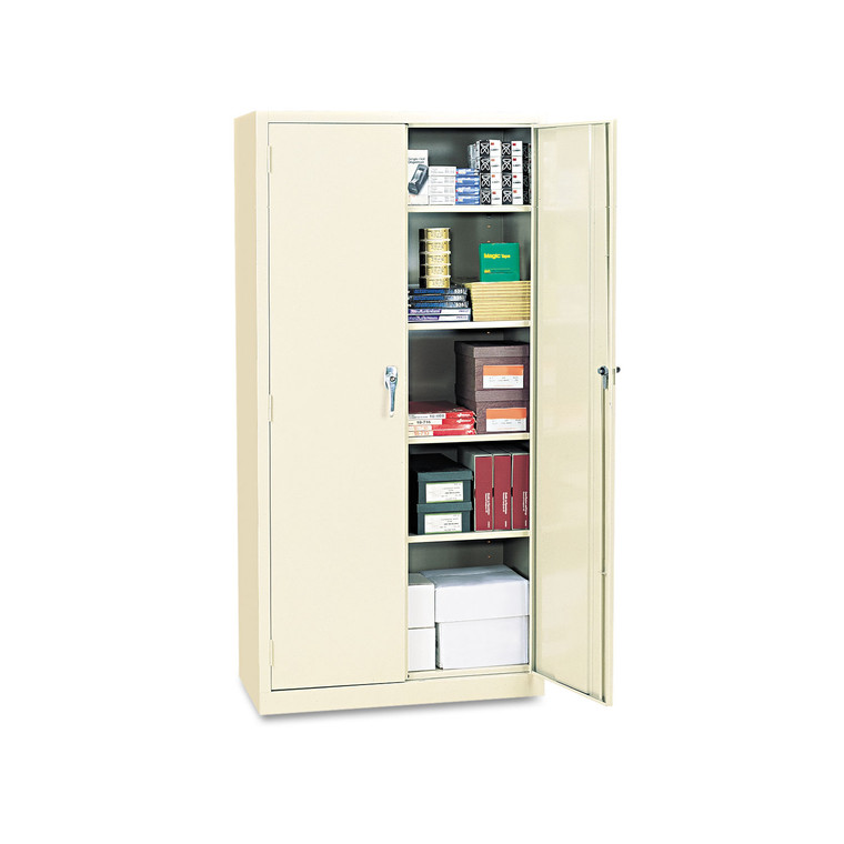 Assembled 72" High Heavy-Duty Welded Storage Cabinet, Four Adjustable Shelves, 36w X 18d, Putty - ALECM7218PY