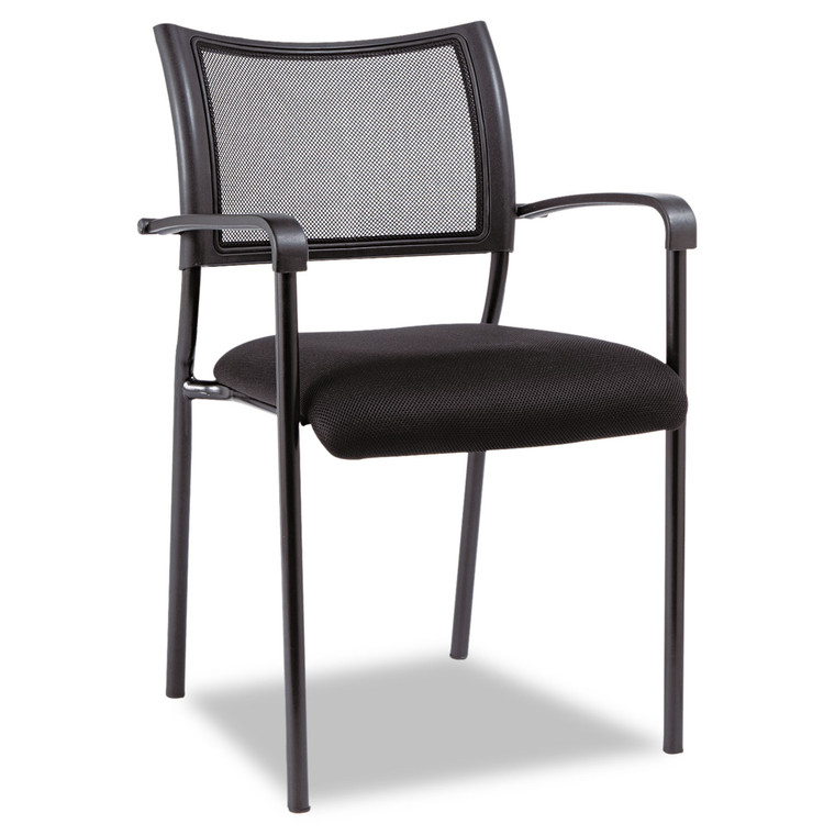 Alera Eikon Series Stacking Mesh Guest Chair, Supports Up To 275 Lb, Black, 2/carton - ALEEK43ME10B