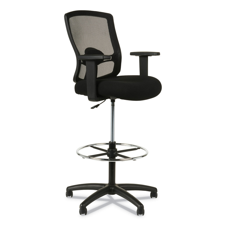Alera Etros Series Mesh Stool, Supports Up To 275 Lb, 25.19" To 35.23" Seat Height, Black - ALEET4614