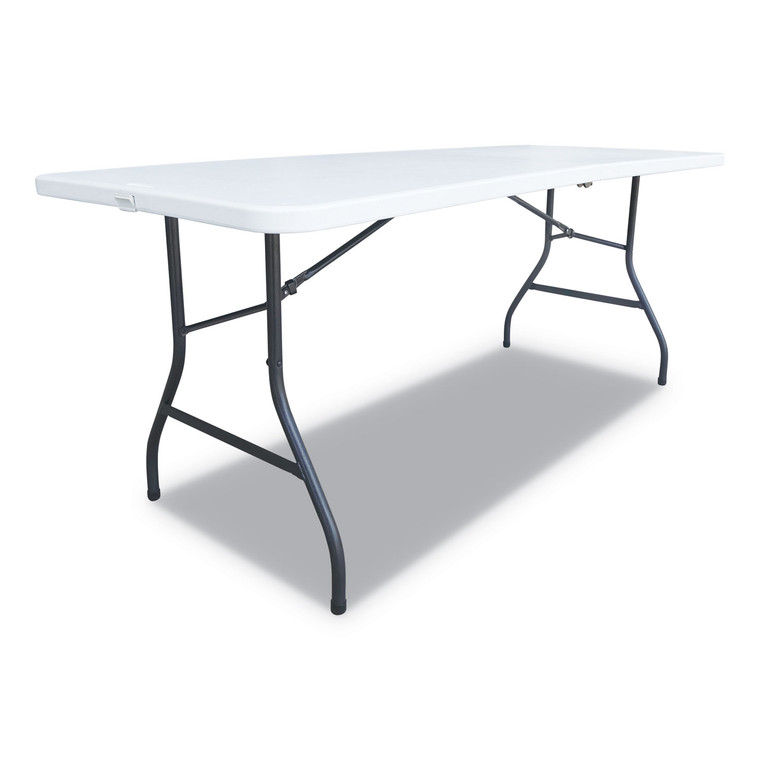 Fold-In-Half Resin Folding Table, 72w X 29.63d X 29.25h, White - ALEFR72H