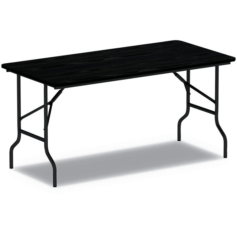 Wood Folding Table, 59.88w X 17.75d X 29.13h, Black - ALEFT726018BK
