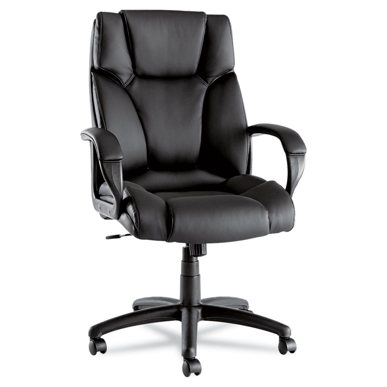 Alera Fraze Series Executive High-Back Swivel/tilt Bonded Leather Chair, Supports 275 Lb, 17.71" To 21.65" Seat Height, Black - ALEFZ41LS10B