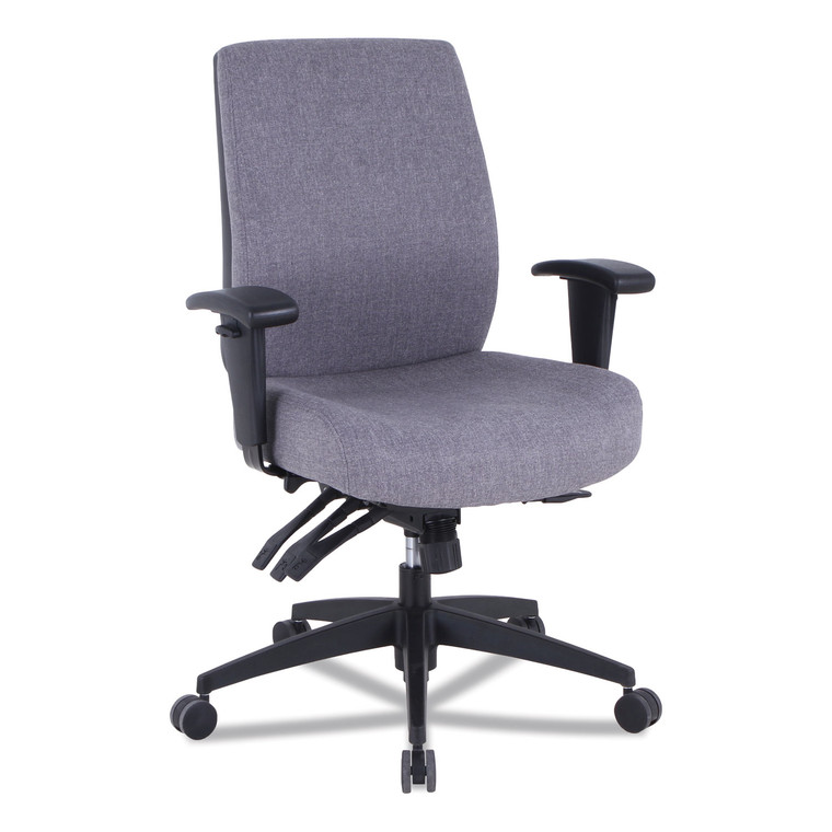 Alera Wrigley Series 24/7 High Performance Mid-Back Multifunction Task Chair, Supports Up To 275 Lb, Gray, Black Base - ALEHPT4241
