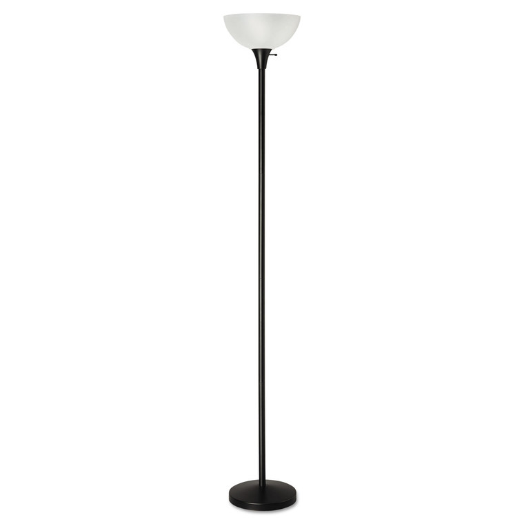 Floor Lamp, 71" High, Translucent Plastic Shade, 11.25"w X 11.25"d X 71"h, Matte Black - ALELMPF72B