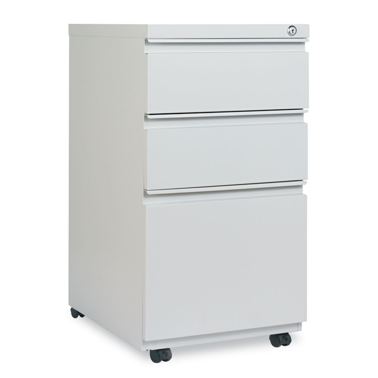 File Pedestal With Full-Length Pull, Left/right, 3-Drawers: Box/box/file, Legal/letter, Light Gray, 14.96" X 19.29" X 27.75" - ALEPBBBFLG