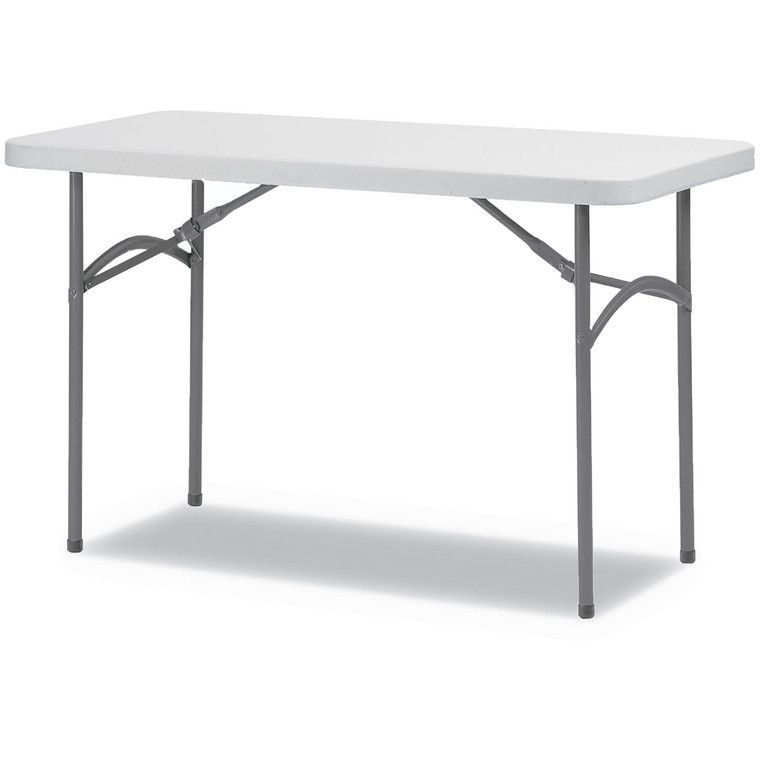 Rectangular Plastic Folding Table, 48w X 24d X 29.25h, Gray - ALEPT4824G
