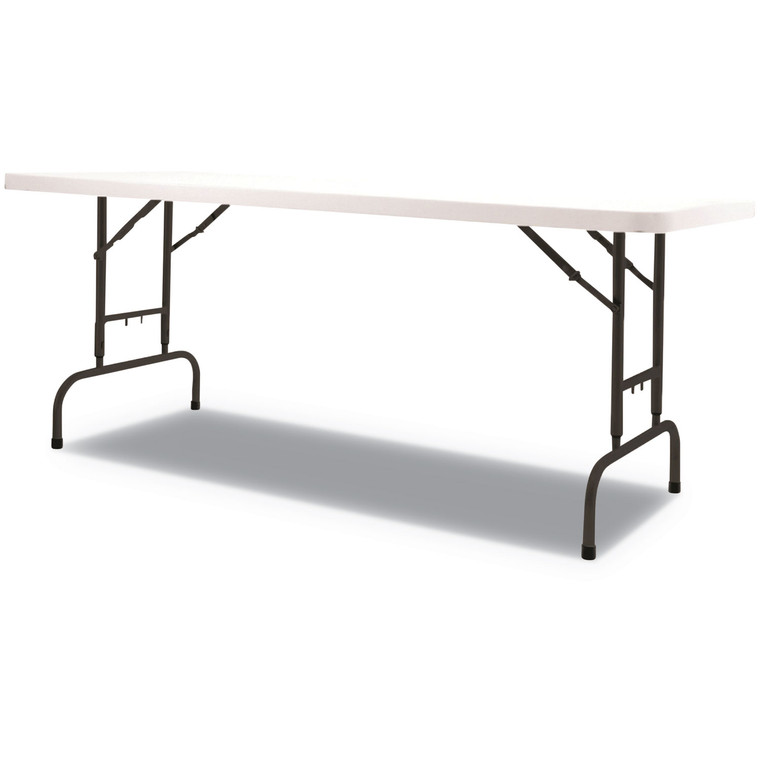 Adjustable Height Plastic Folding Table, 72w X 29.63d X 29.25 To 37.13h, White - ALEPT72AHW