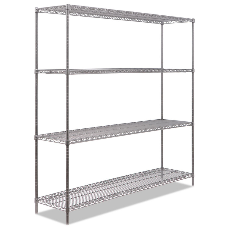 Ba Plus Wire Shelving Kit, 4 Shelves, 72" X 18" X 72", Black Anthracite Plus - ALESW207218BA