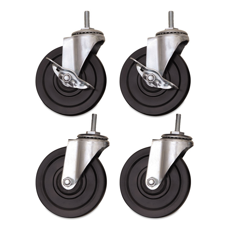 Optional Casters For Wire Shelving, 200 Lbs/caster, Gray/black, 4/set - ALESW690004