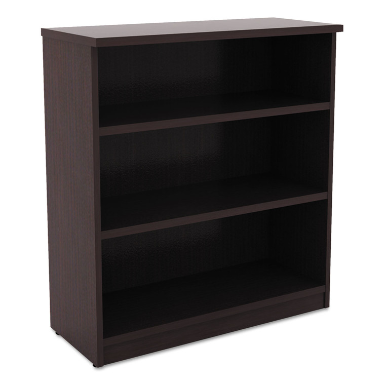 Alera Valencia Series Bookcase, Three-Shelf, 31 3/4w X 14d X 39 3/8h, Espresso - ALEVA634432ES