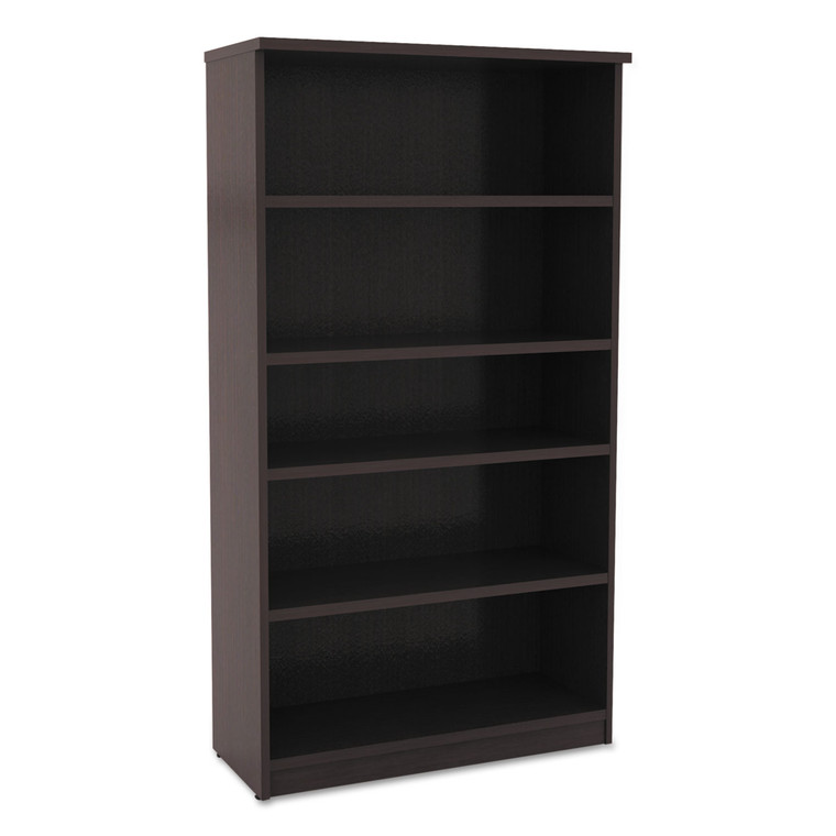 Alera Valencia Series Bookcase, Five-Shelf, 31 3/4w X 14d X 64 3/4h, Espresso - ALEVA636632ES