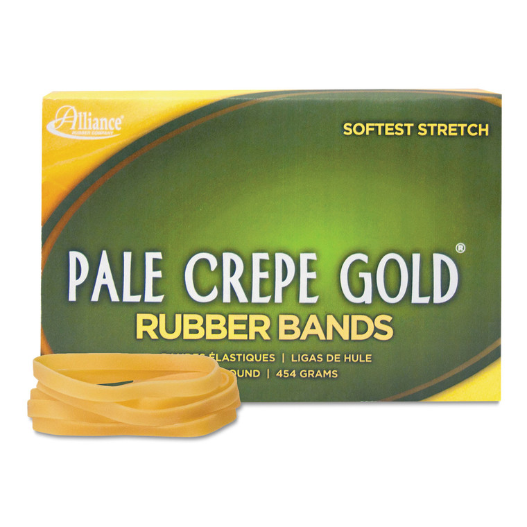 Pale Crepe Gold Rubber Bands, Size 64, 0.04" Gauge, Crepe, 1 Lb Box, 490/box - ALL20645