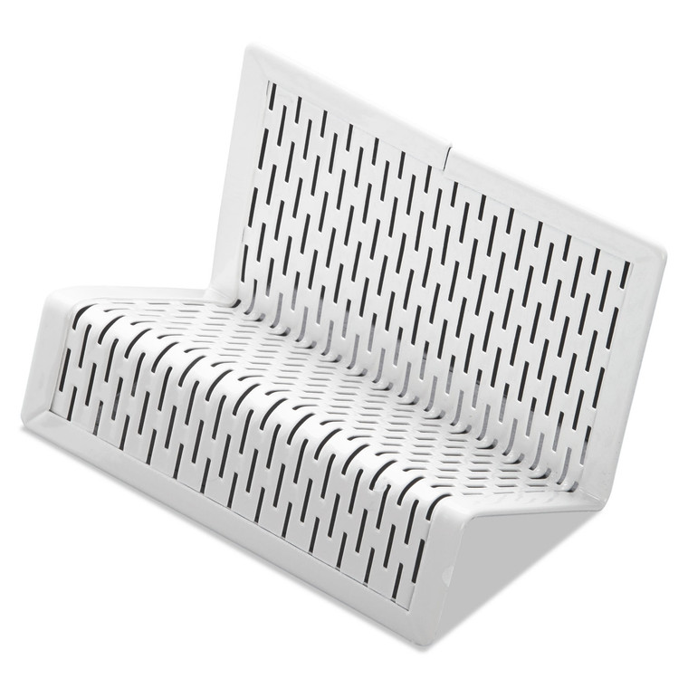 Urban Collection Punched Metal Business Card Holder, Holds 50 2 X 3.5 Cards, Perforated Steel, White - AOPART20001WH