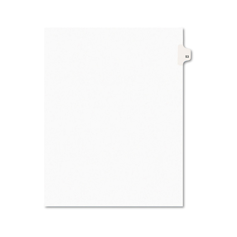 Preprinted Legal Exhibit Side Tab Index Dividers, Avery Style, 10-Tab, 53, 11 X 8.5, White, 25/pack, (1053) - AVE01053