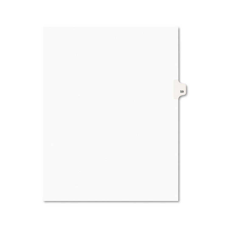 Preprinted Legal Exhibit Side Tab Index Dividers, Avery Style, 10-Tab, 59, 11 X 8.5, White, 25/pack, (1059) - AVE01059