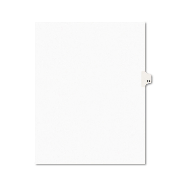 Preprinted Legal Exhibit Side Tab Index Dividers, Avery Style, 10-Tab, 60, 11 X 8.5, White, 25/pack, (1060) - AVE01060