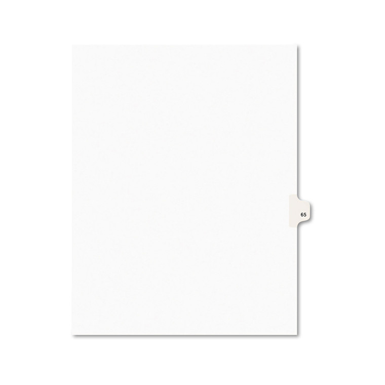 Preprinted Legal Exhibit Side Tab Index Dividers, Avery Style, 10-Tab, 65, 11 X 8.5, White, 25/pack, (1065) - AVE01065