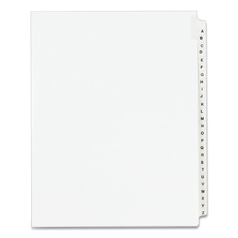 Preprinted Legal Exhibit Side Tab Index Dividers, Avery Style, 26-Tab, A To Z, 11 X 8.5, White, 1 Set, (1400) - AVE01400